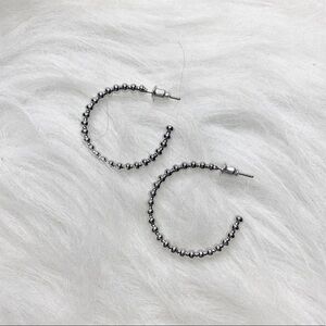 Francescas Silver Textured Hoops